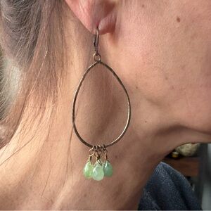 Anthropologie Earrings with Green Beads